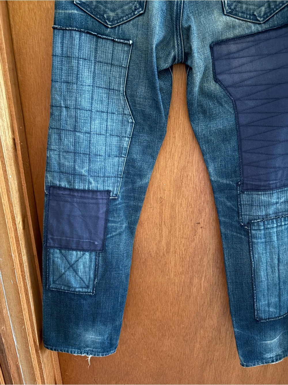 NEIGHBORHOOD Japan sz XS 28 Denim Blue Jeans Patchwork - Picture 9 of 15